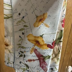 Longchamp Paris silk Carre scarf.  Roses & Poppies by Serge Deffaix-Madein Italy